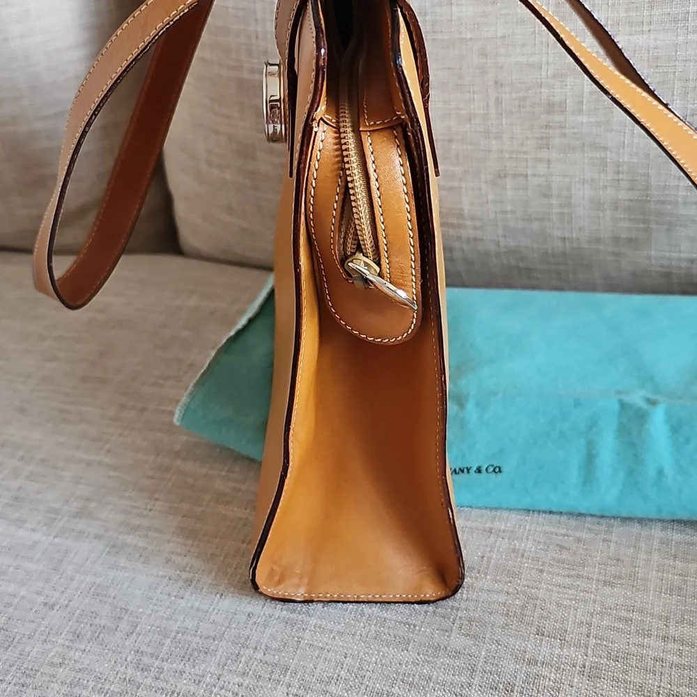 Tiffany & Co. Leather Shoulder Bag, Camel Brown - Picture 5 of 14